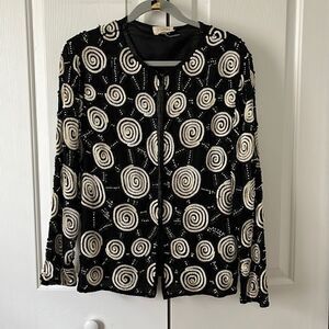 Moonlite Stunning Sequined Beaded Vintage Silk Jacket